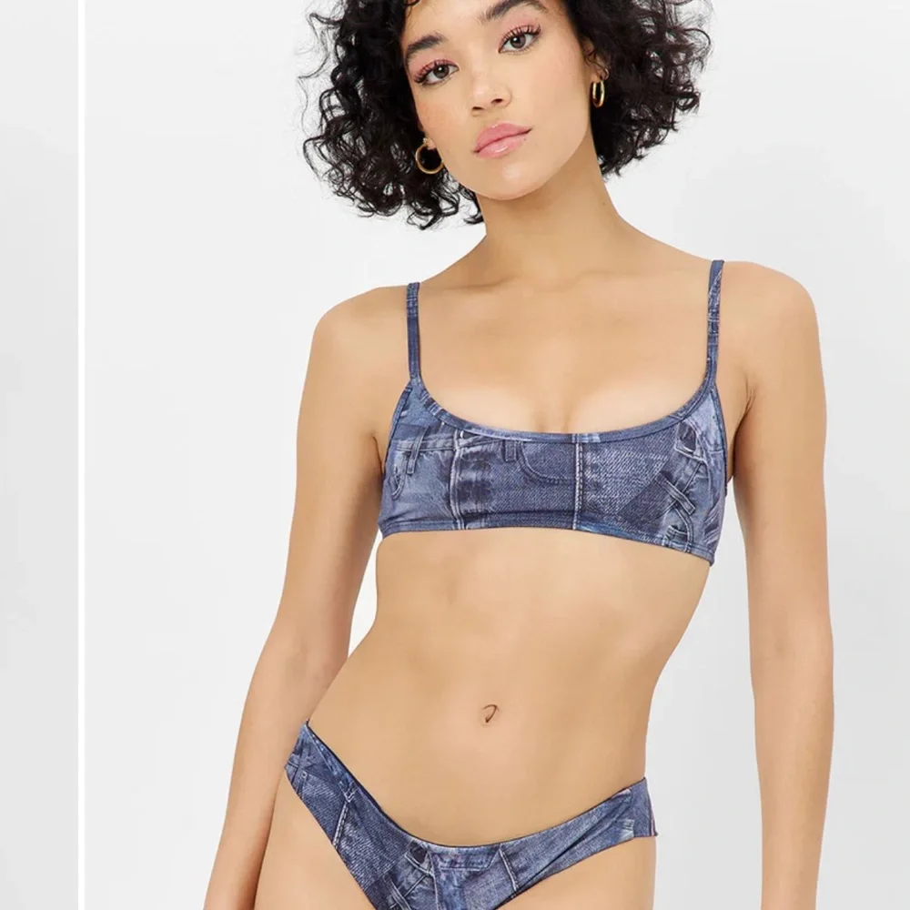 Frankie's Bikinis Blue Denim-Style Bikini